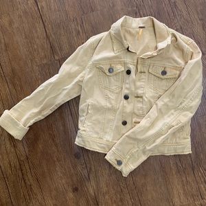 Free People Yellow Distressed Jean Jacket